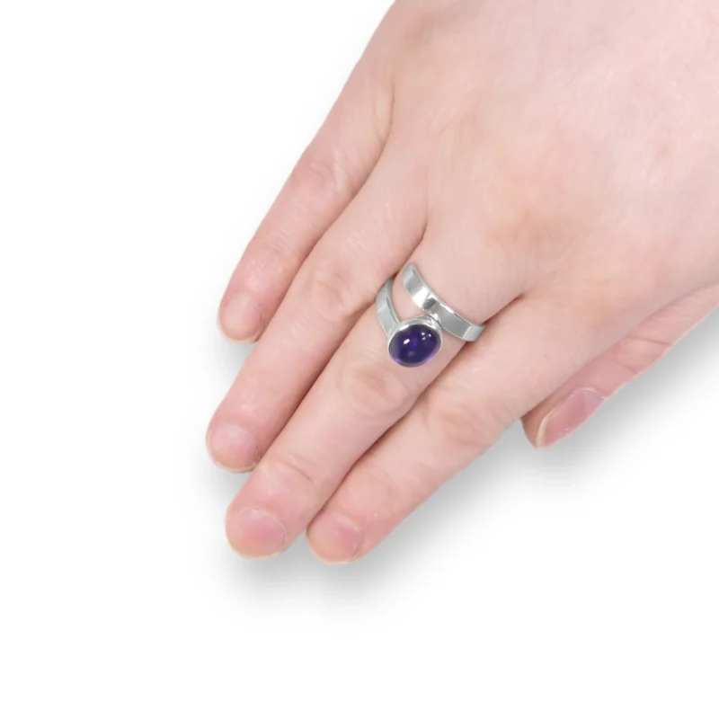 Sterling silver and 10x8mm Amethyst ring